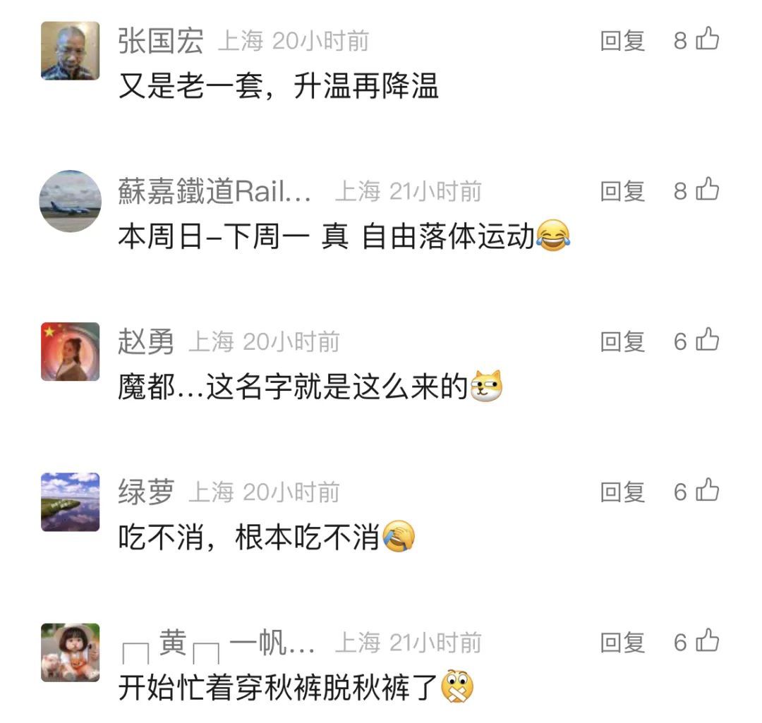 上海这波天气真自由落体了:冲上27℃,再暴跌16℃!什么时候入